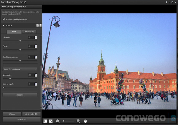 Corel PaintShop Pro X5 RAW przetwarzanie HDR