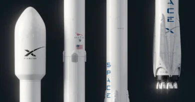 kreatywne przedstawienie rakiety Falcon 9