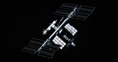 ISS na czarnym tle