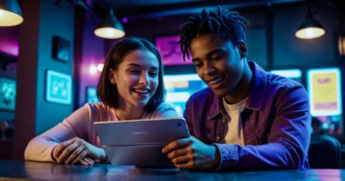 para korzystająca z tabletu Lenovo