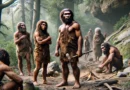 wygenerowany obraz przedstawiający neandertalczyków
