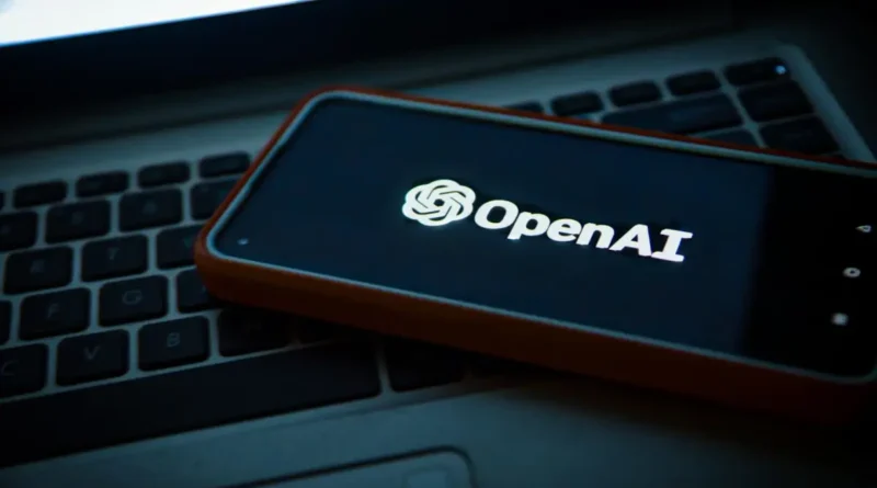 logo OpenAI na ekranie smartfonu