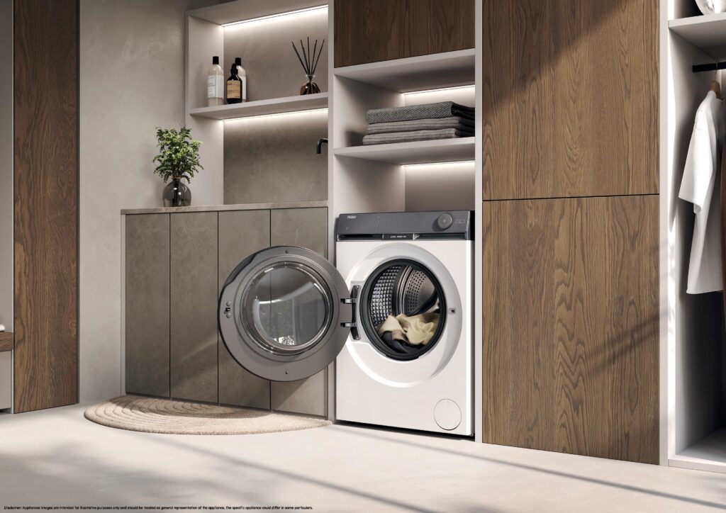pralka haier x9, wizualizacja we wnętrzu, wariant antracytowy