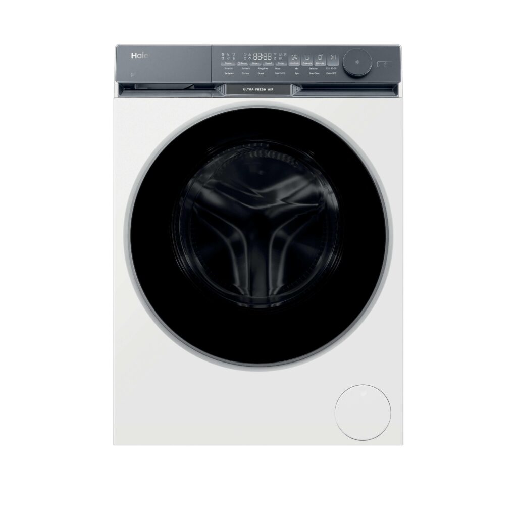 pralka haier x9 w wersji białej, wizualizacja producenta