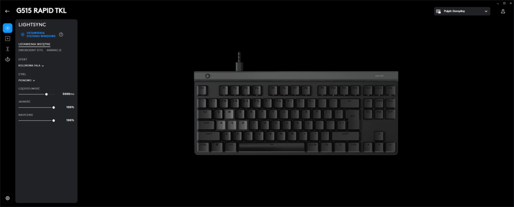 Logitech G515 Rapid TKL - aplikacja