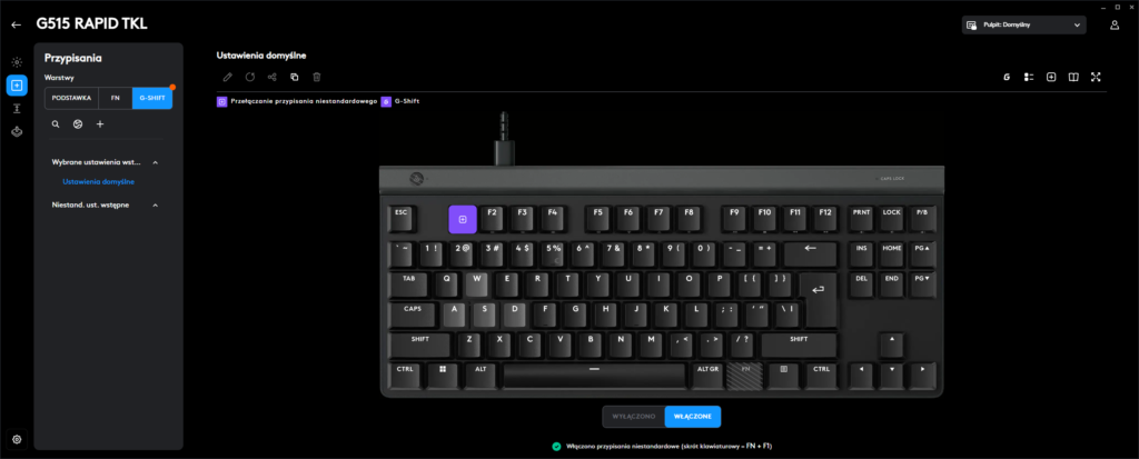 Logitech G515 Rapid TKL - aplikacja