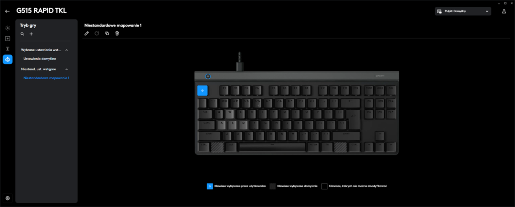 Logitech G515 Rapid TKL - aplikacja