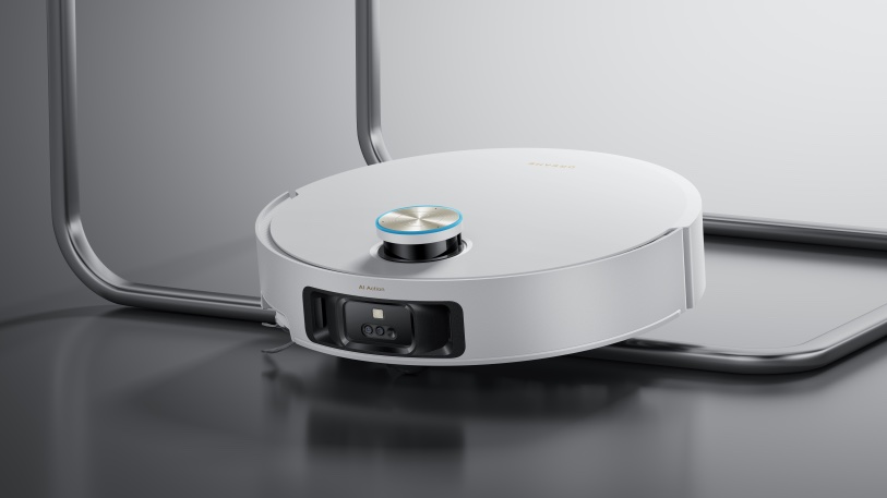 dreame matrix10 ultra biały przejeżdża po nogach mebla