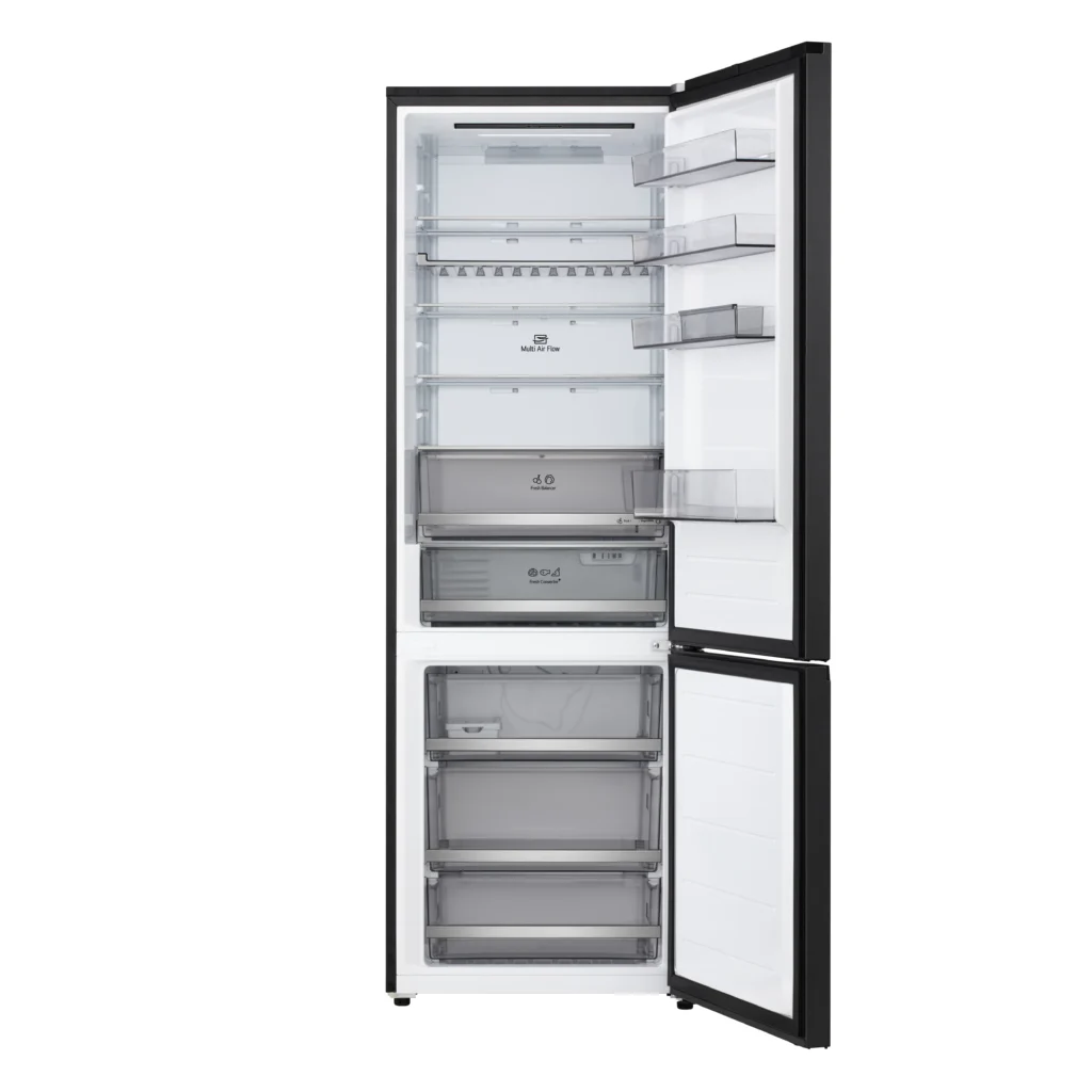 LG GBBW322CEV, wnętrze lodówki i zamrażarki