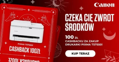 Startuje cashback Canon przy zakupie wybranych drukarek