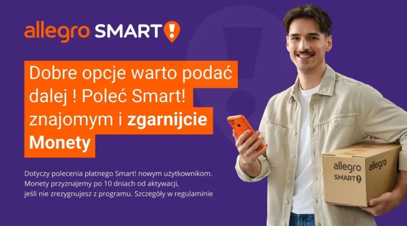 Masz Allegro Smart? Gigant daje Smart! Monety za zaproszenie znajomych Masz Allegro Smart? Gigant daje Smart! Monety za zaproszenie znajomych